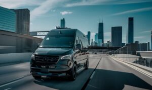 Sprinter-Van-on-a-Chicago-Highway-after-collision-repair
